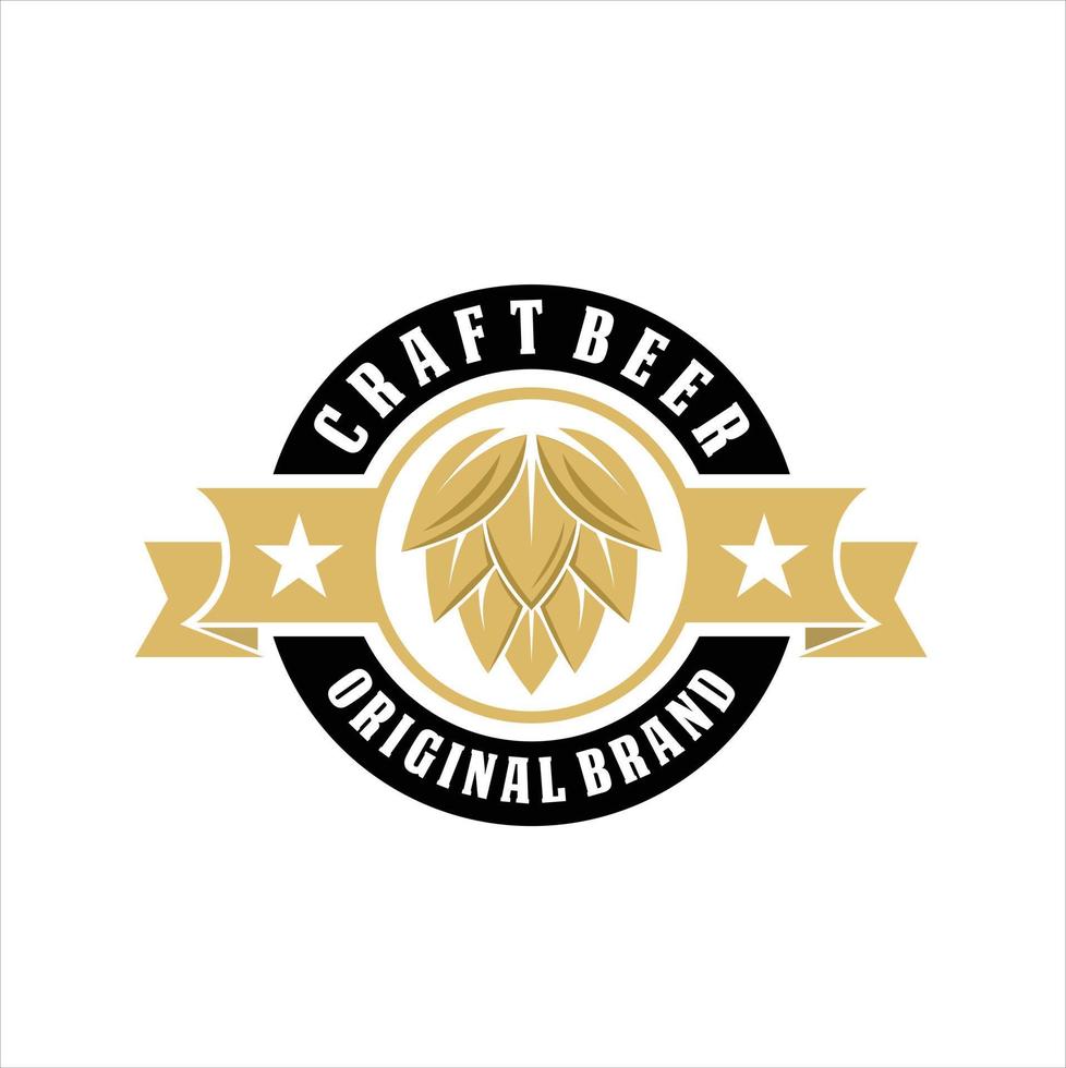 Beer mug logo on the stamp - vector illustration, brewery emblem design