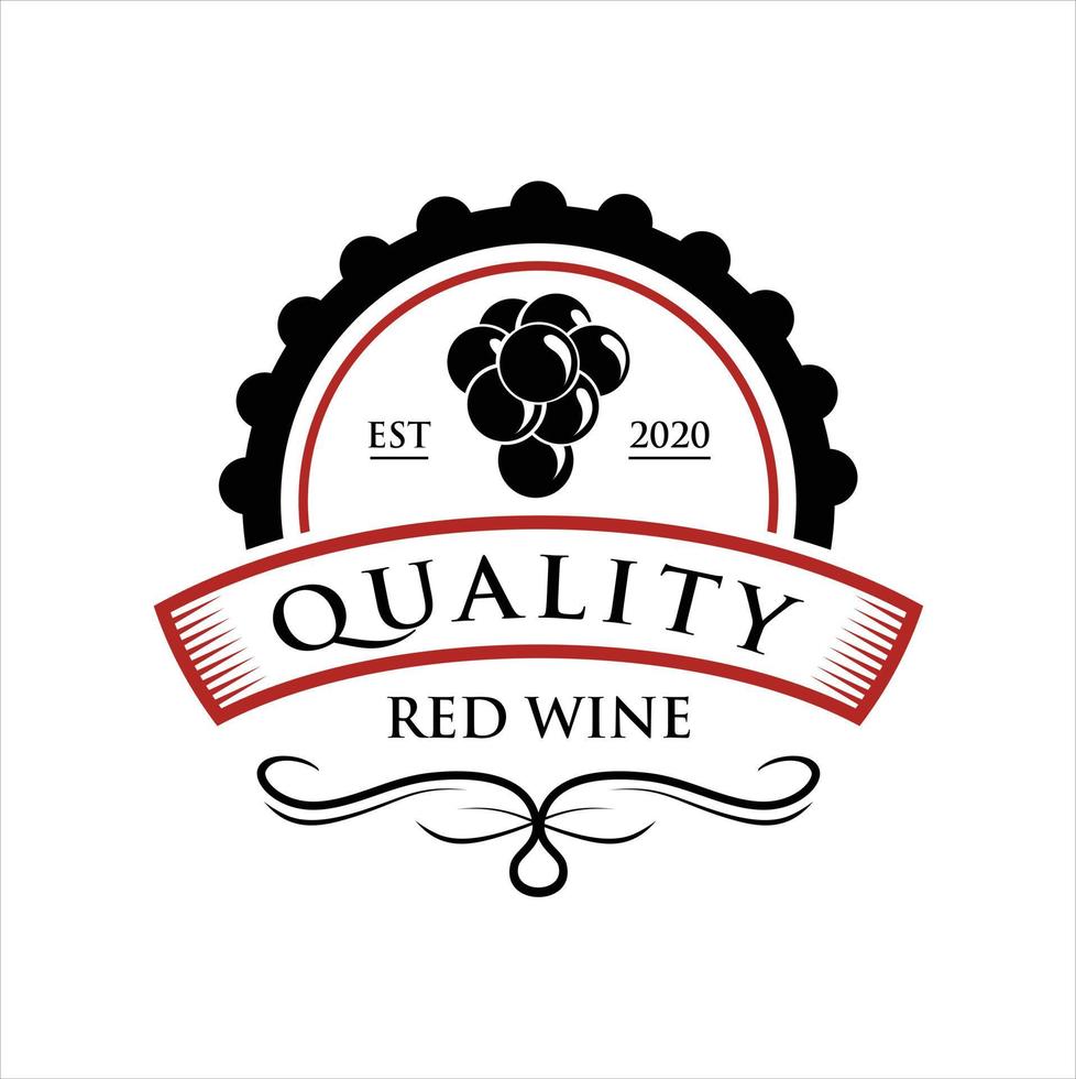 Elegant wine logo template, vector illustration isolated on white background. Vintage style wine badges and labels.