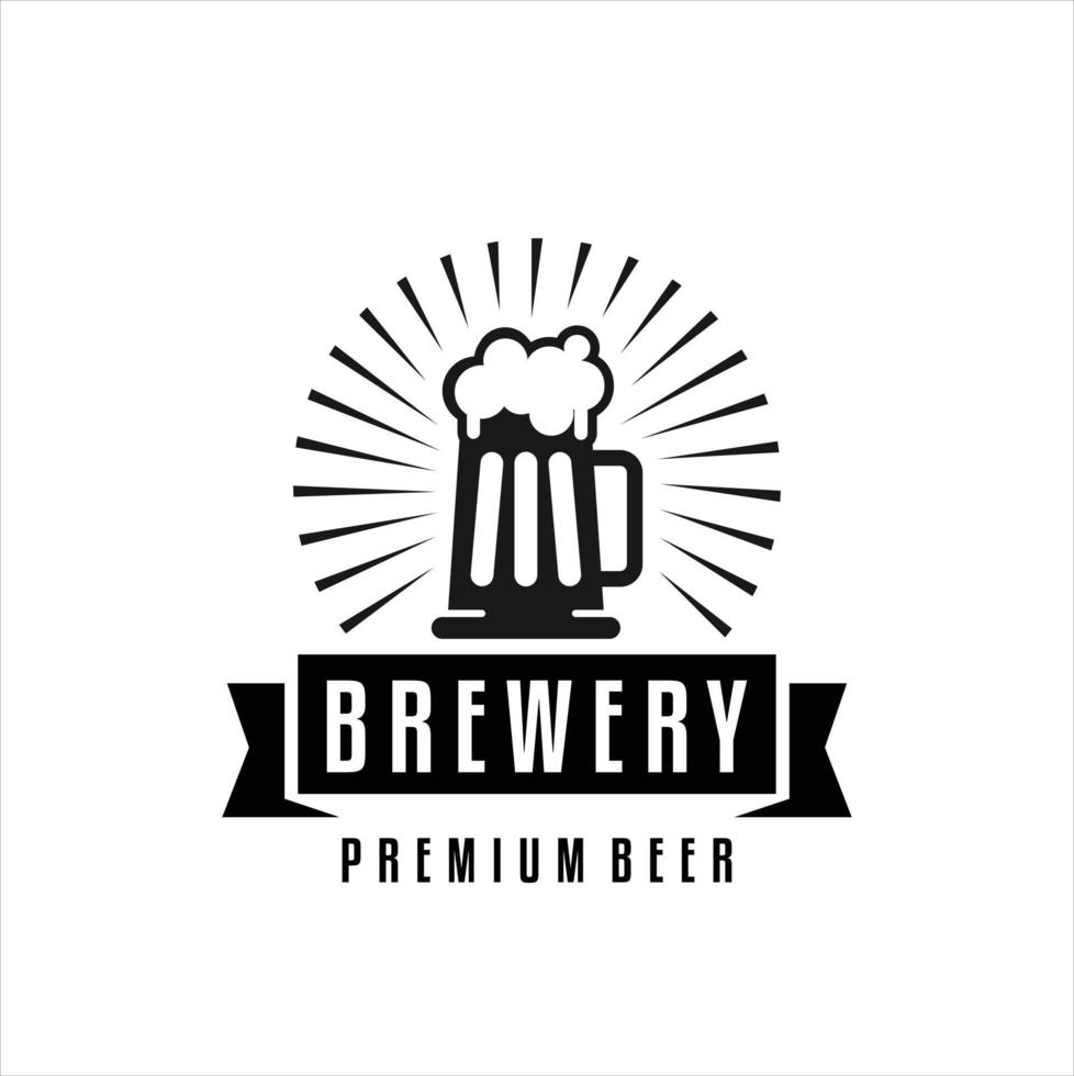 diseño del emblema de la cervecería sobre fondo blanco. vector