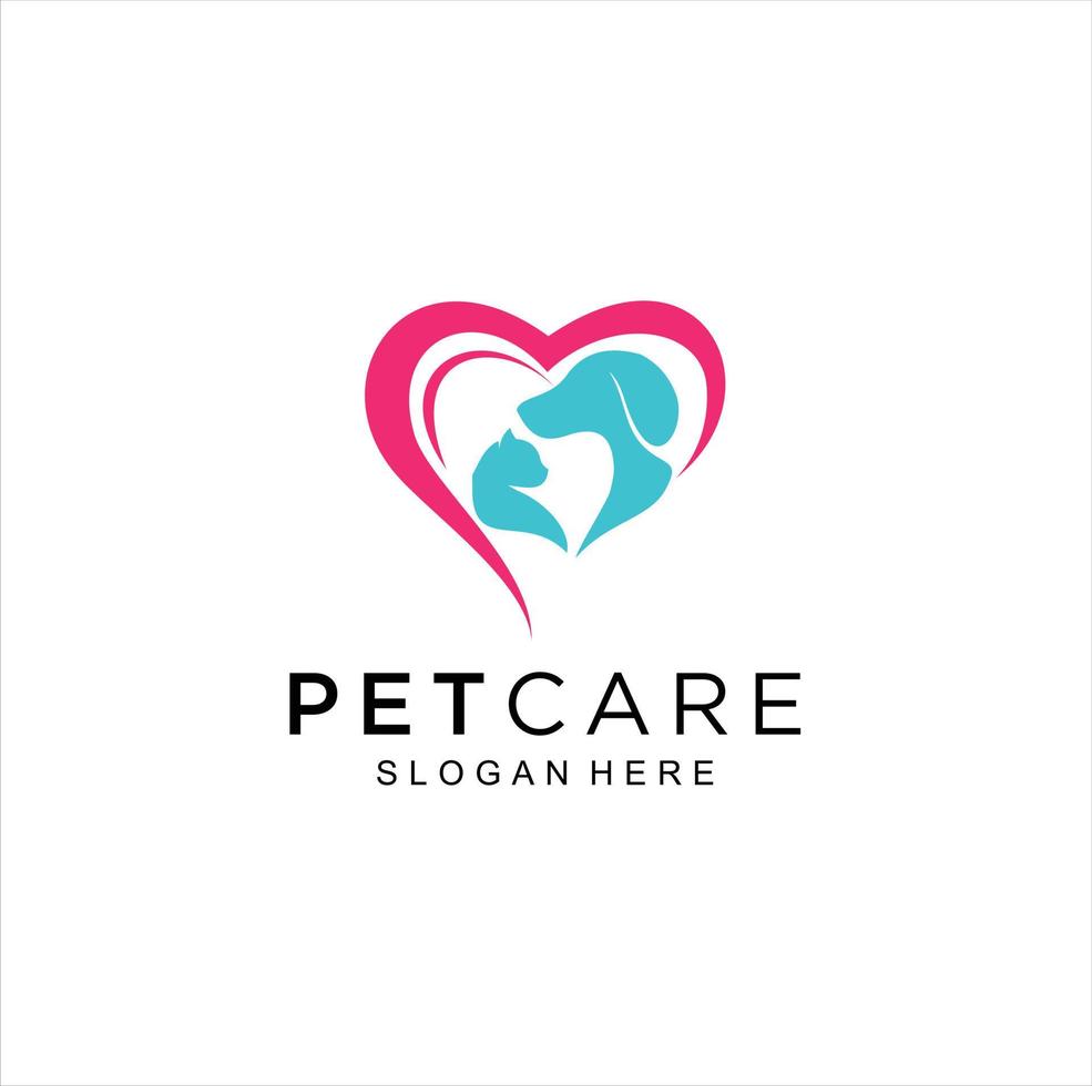pet care logo design template vector