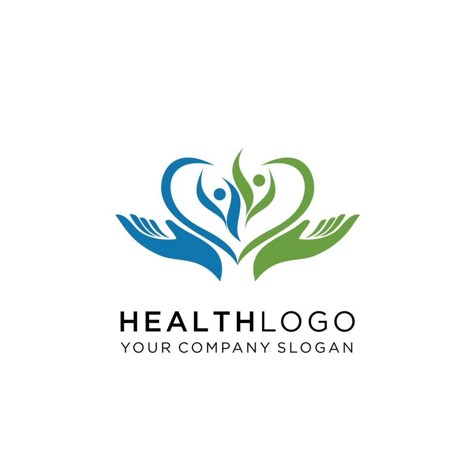 diseño de logotipo de hoja humana para empresa saludable vector