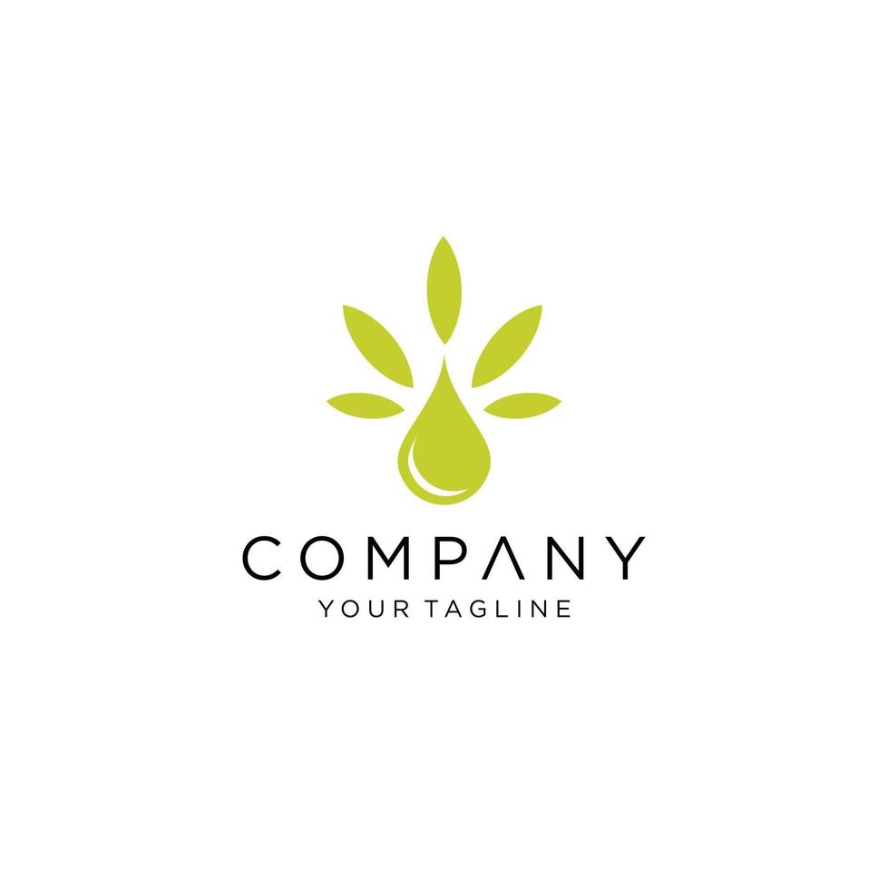 cannabis extract logo designs, or cannabis leaves with water droplets vector