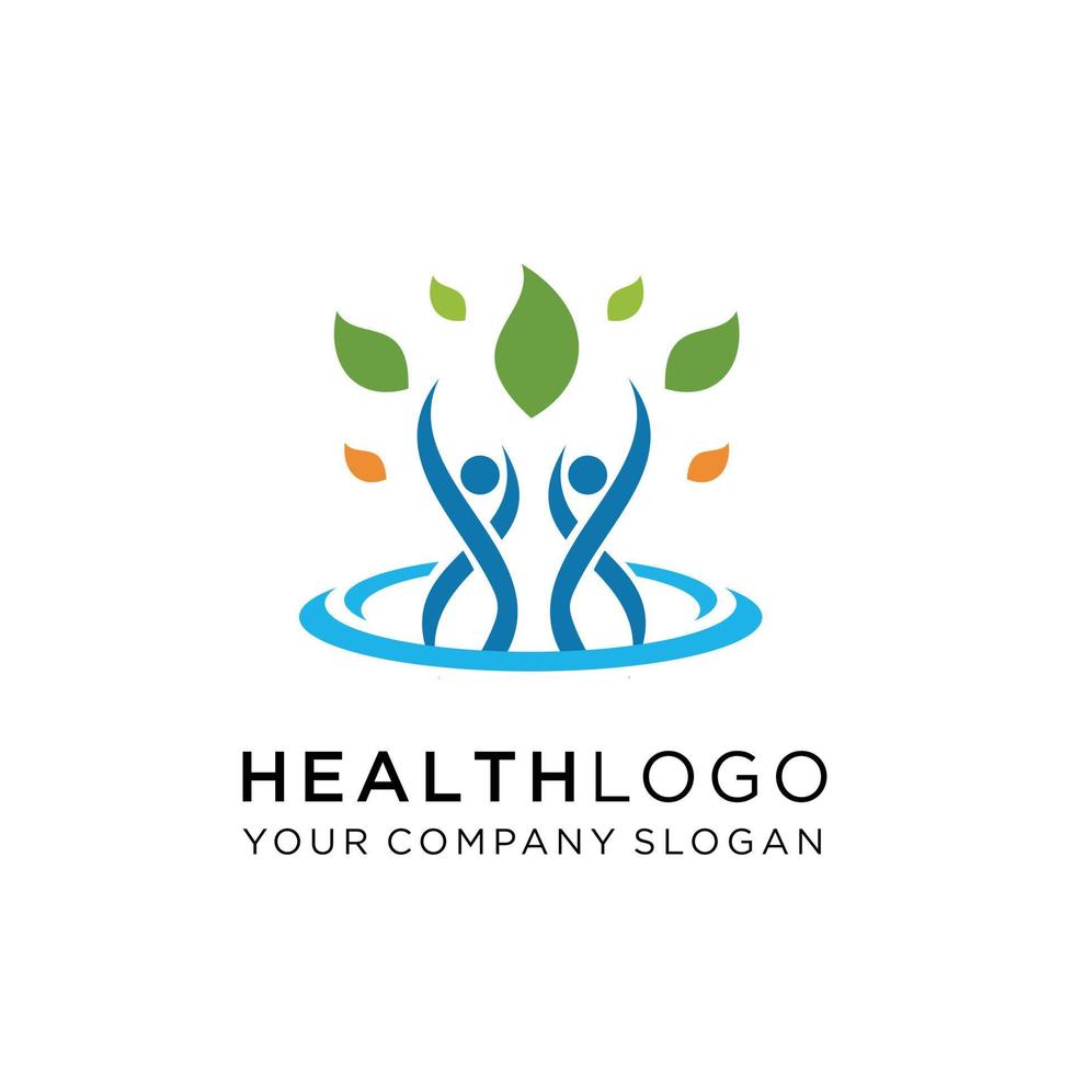 Leaf Human Logo Design For Healthy Company vector