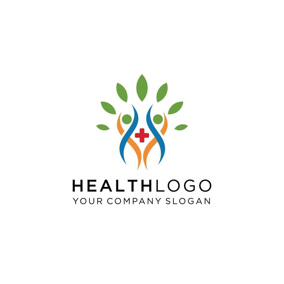 Leaf Human Logo Design For Healthy Company vector