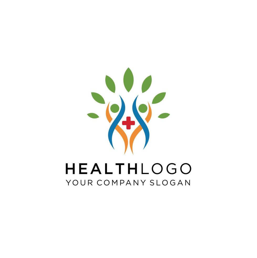 Leaf Human Logo Design For Healthy Company vector