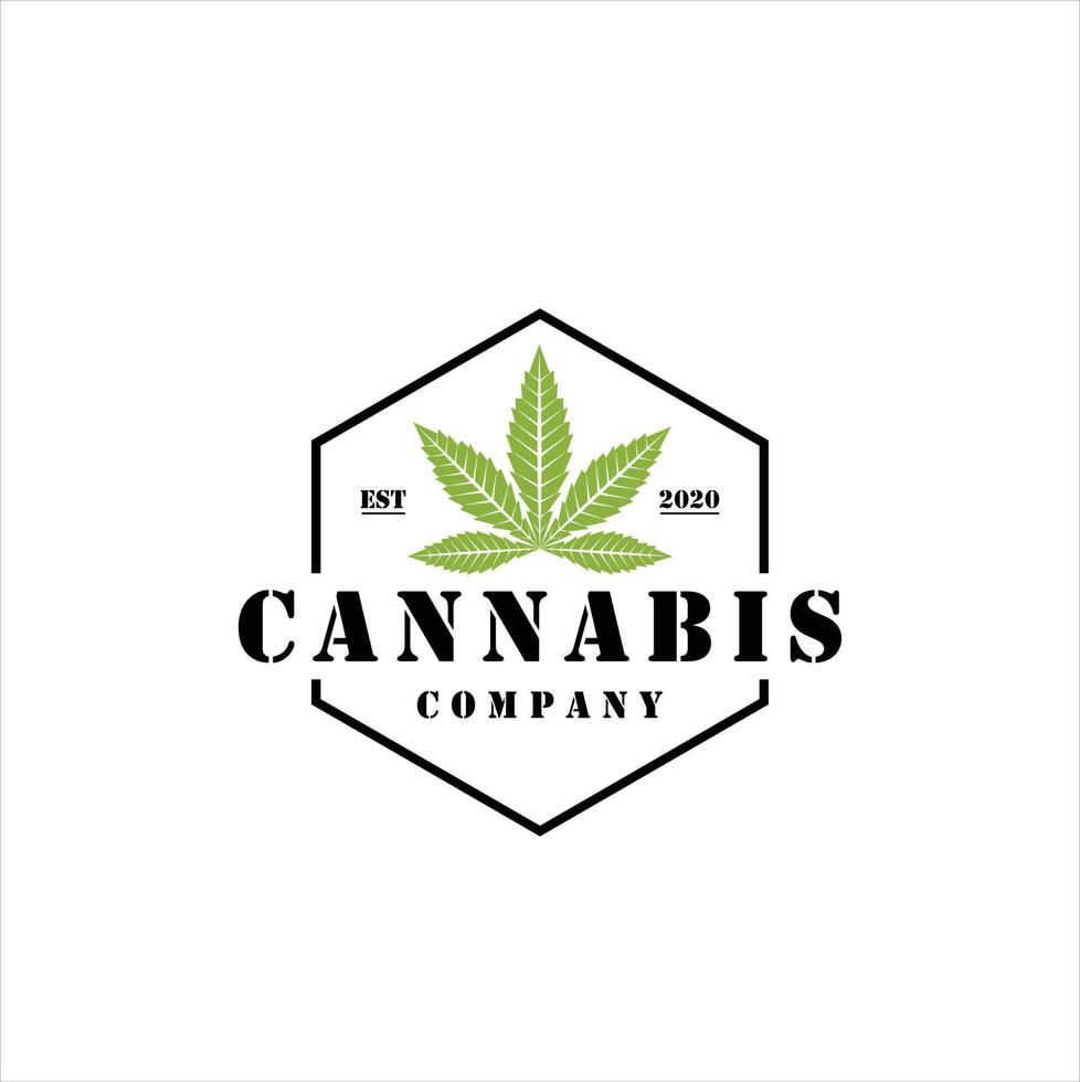 plantillas modernas de logotipos de cannabis antiguos. varias ilustraciones y símbolos de hoja y geometría sagrada. vector