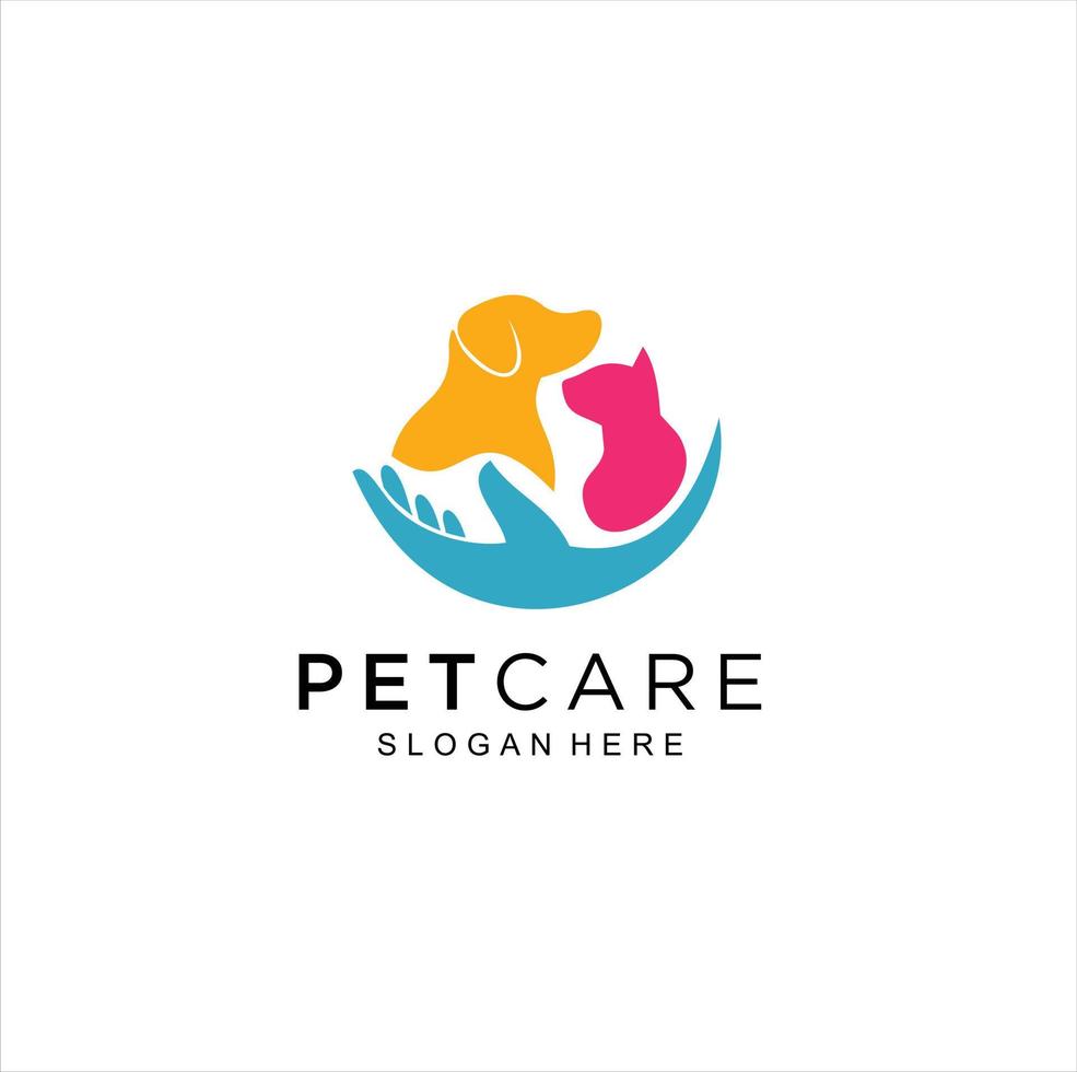 pet care logo design template vector