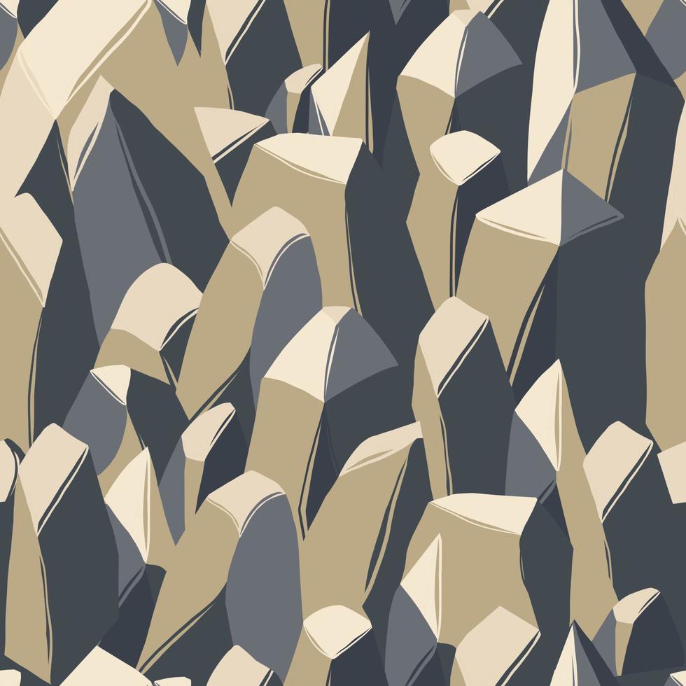 montañas de piedra acantilados de patrones sin fisuras. fondo de paisaje rocoso. ilustración vectorial vector