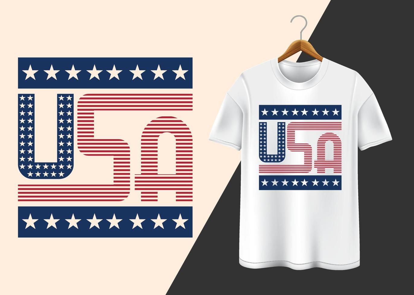 USA typography trendy T-shirt design vector