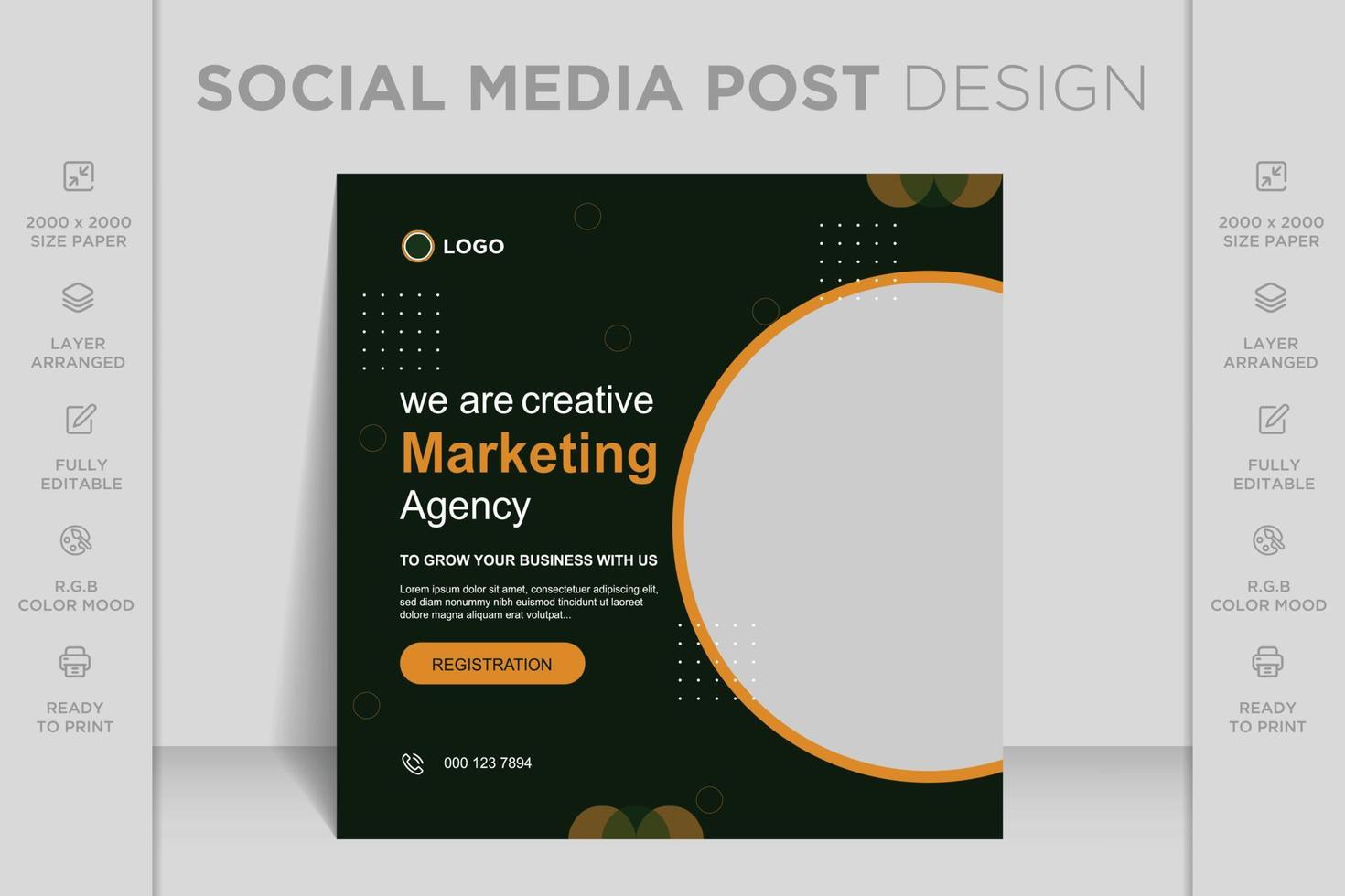 Digital marketing agency live webinar and corporate business social media post banner template vector