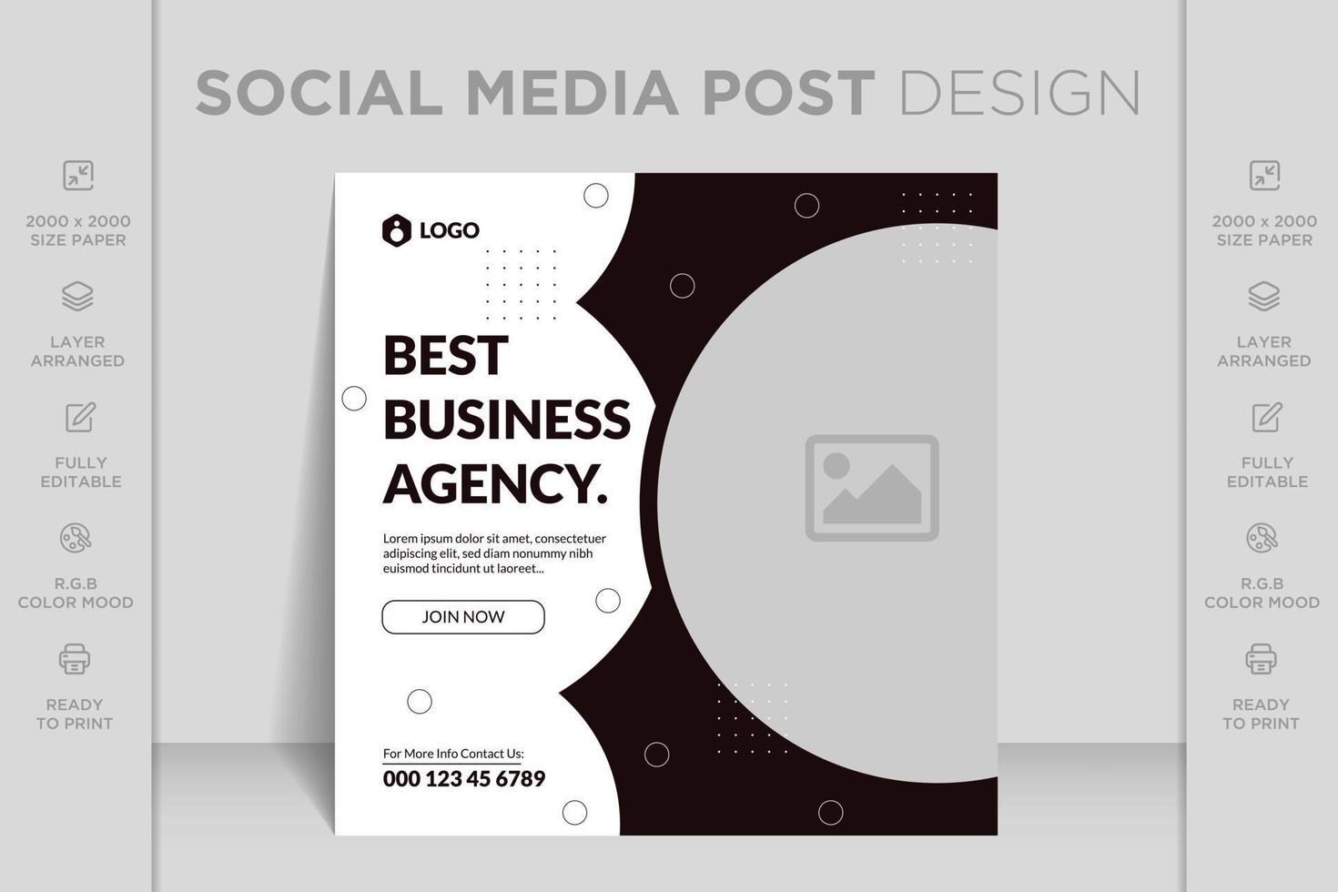 Digital marketing agency live webinar and corporate business social media post banner template vector