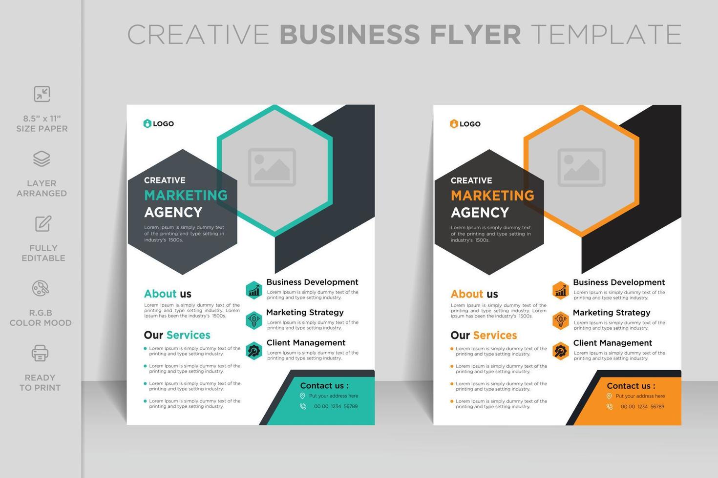 agencia de marketing digital profesional y diseño de plantilla de folleto o volante de negocios corporativos vector
