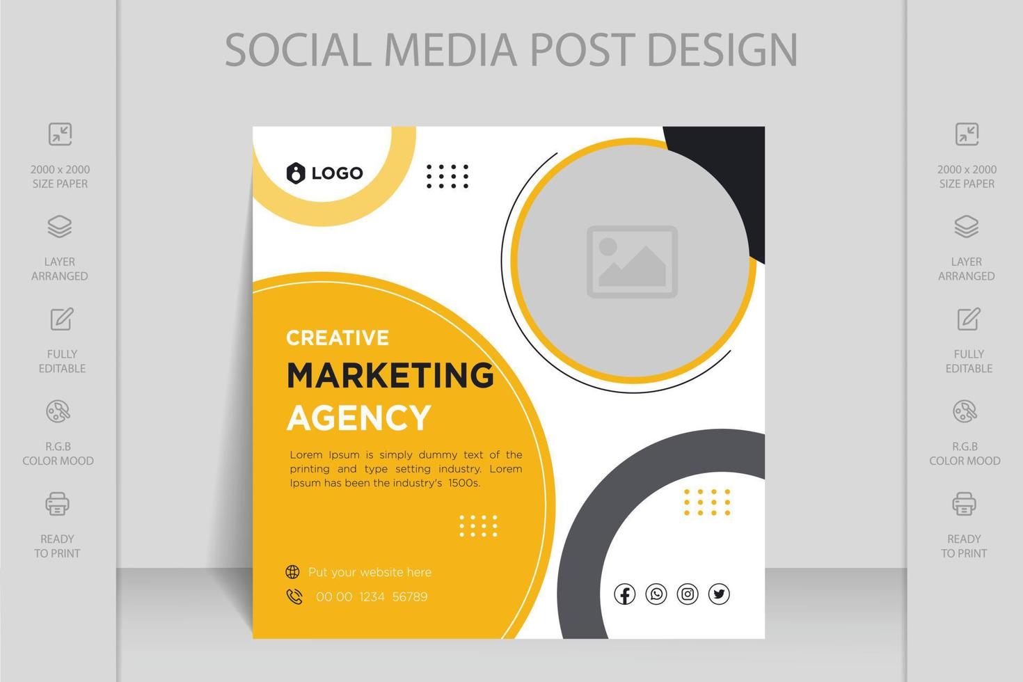 Digital marketing agency live webinar and corporate business social media post banner template vector