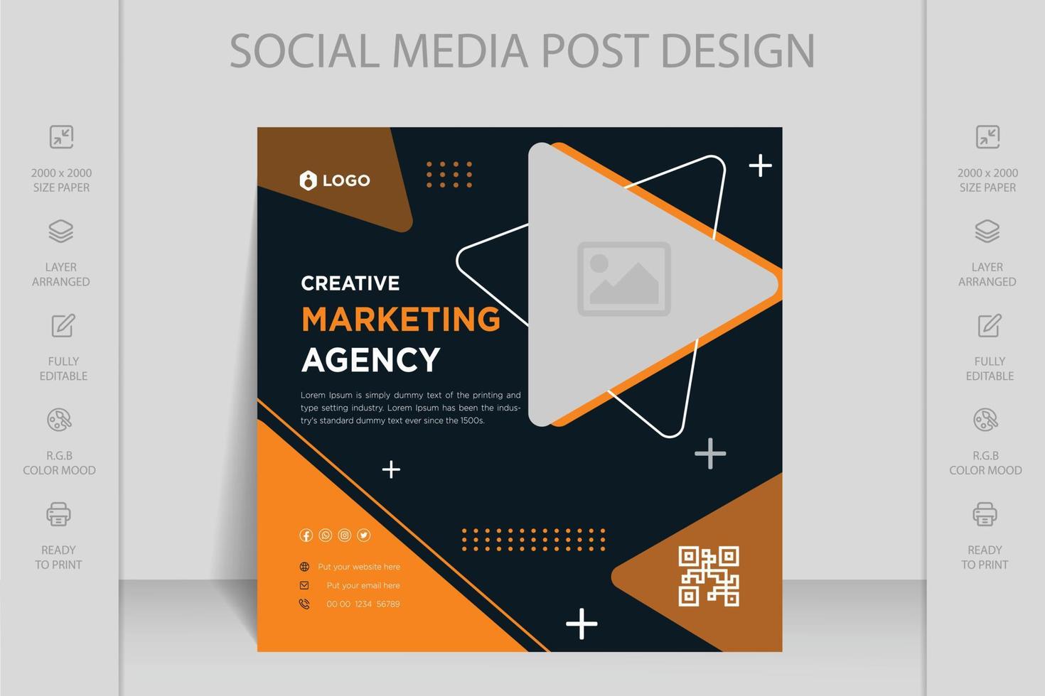 Digital marketing agency live webinar and corporate business social media post banner template vector