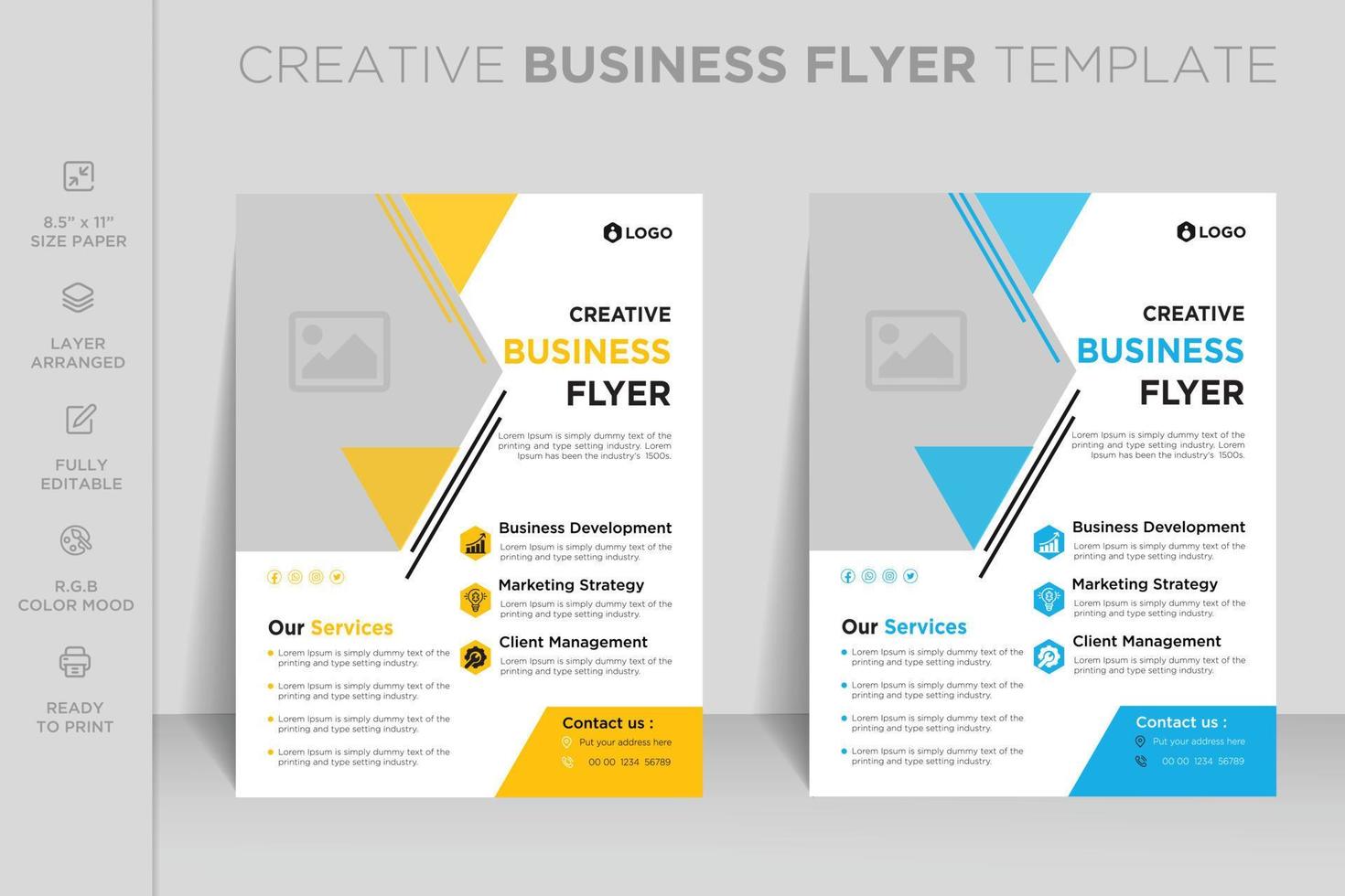 Professional modern webinar agency and corporate business flyer or brochure design template vector