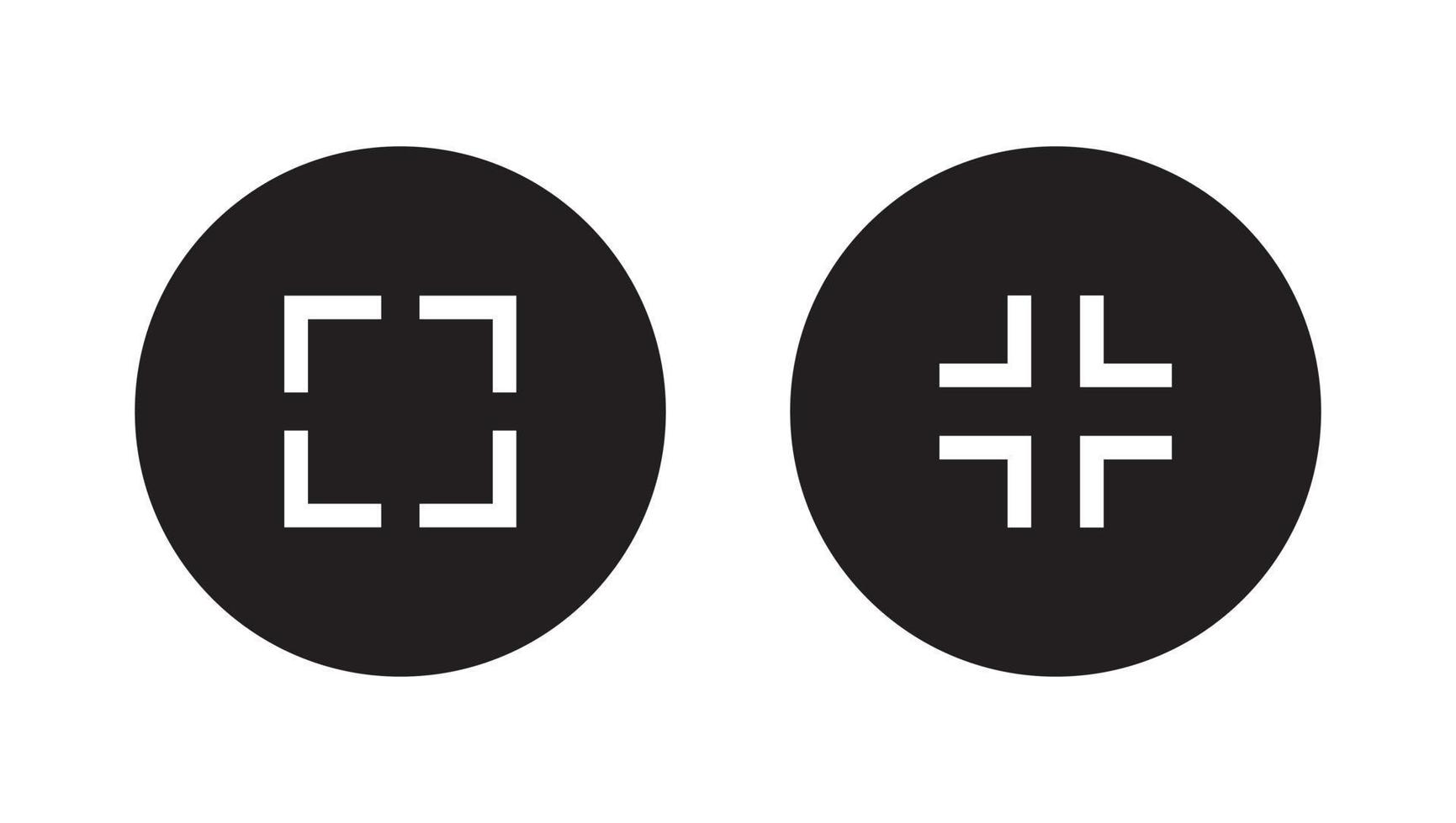 Maximize and minimize screen button icon vector