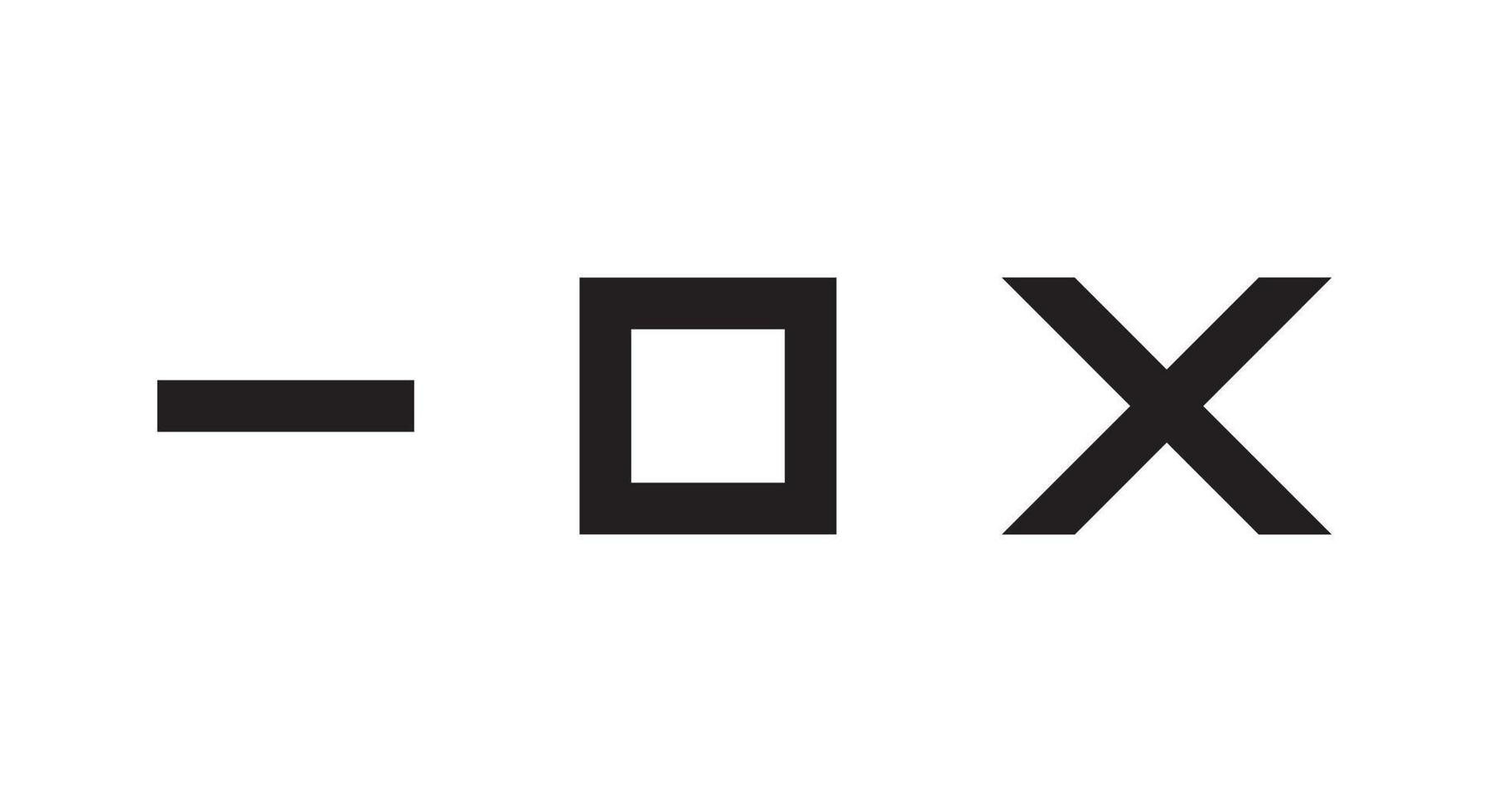 Minimize, maximize, and close icon vectors. Elements of web or mobile app vector
