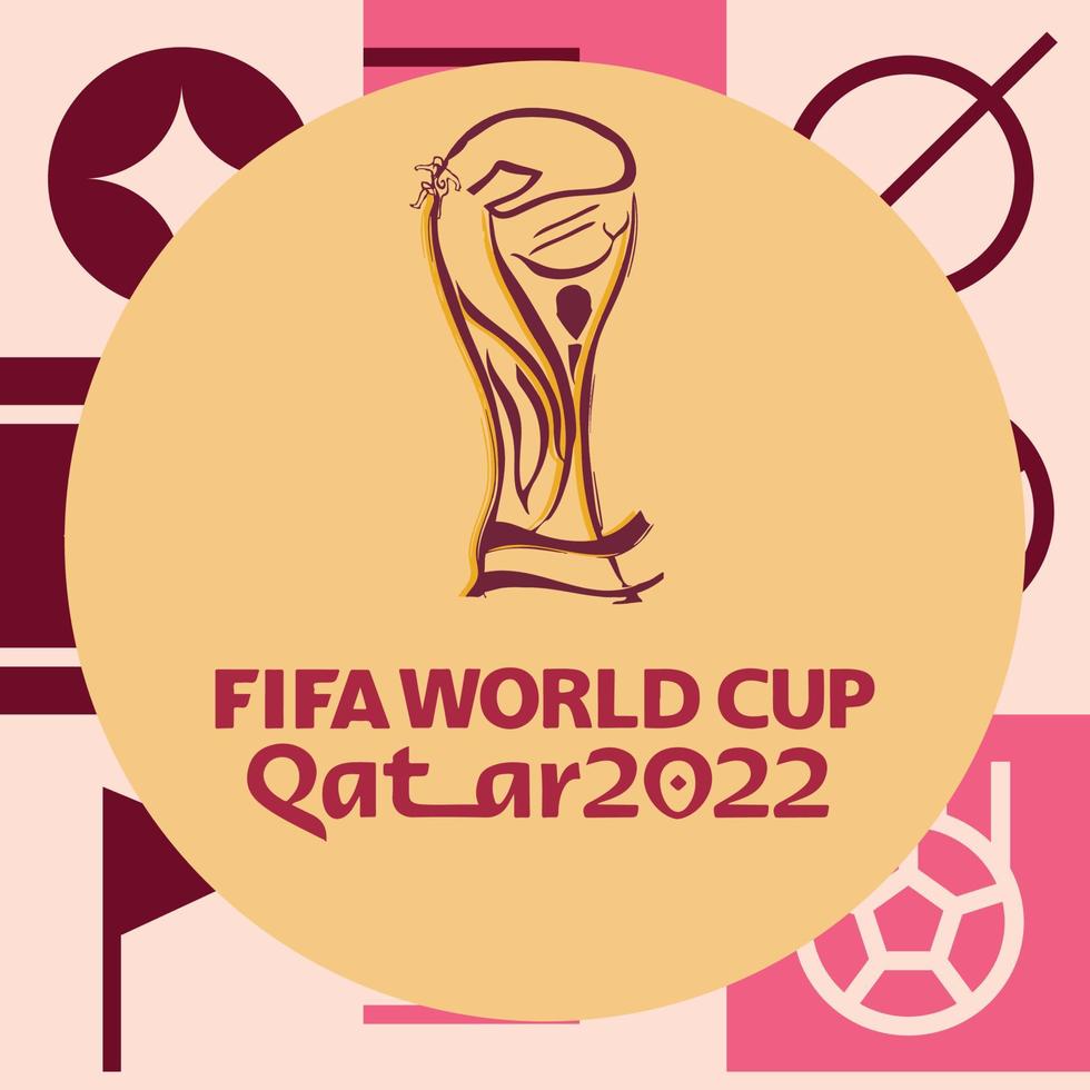 Football ball graphic design vector illustration. Qatar cup stylish background gradient