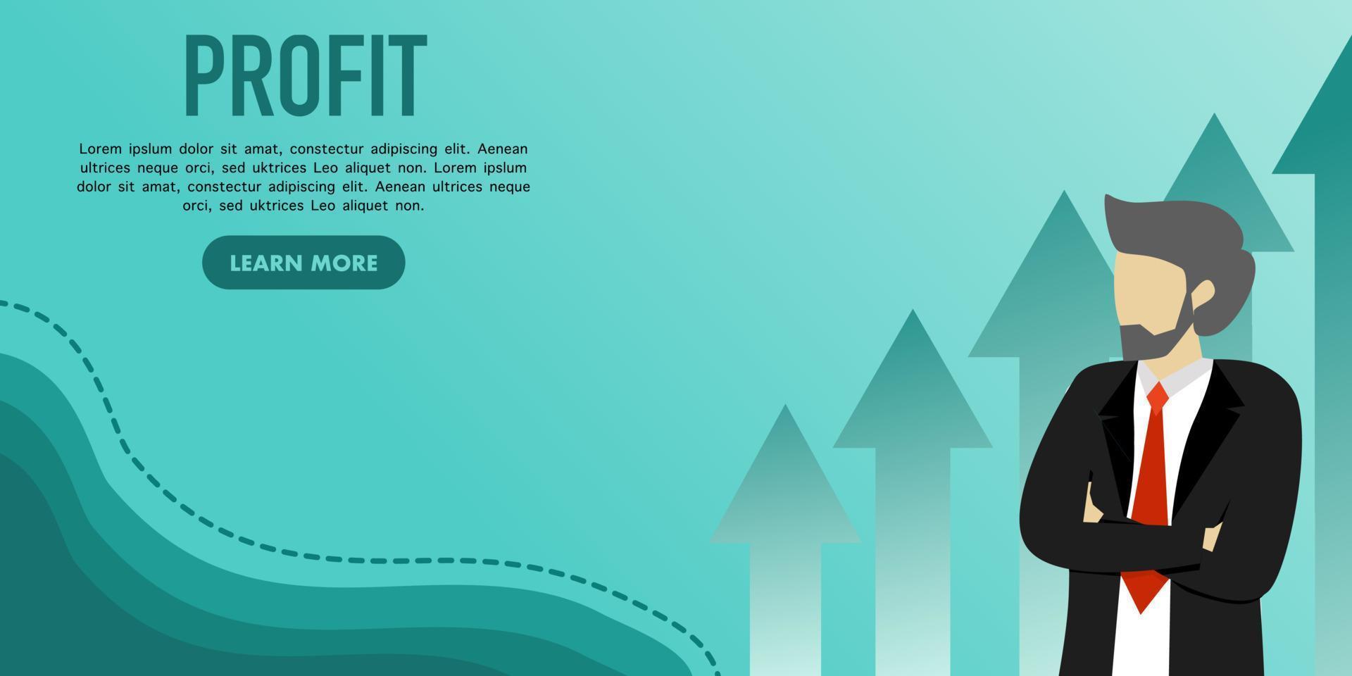 Profit achievement. Victory Celebration Website Landing Page. Successful Entrepreneur, Web Page Banner with successful business people. Cartoon Flat Vector Illustration