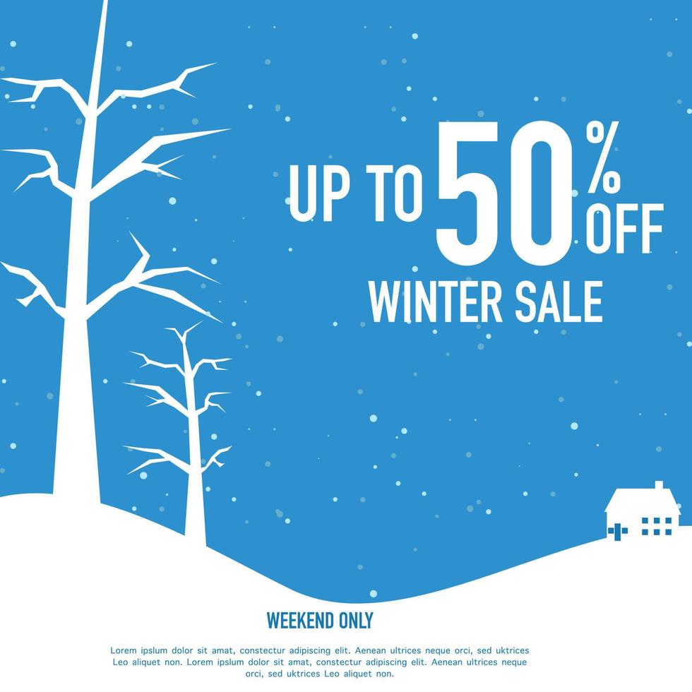 Winter sale banner template design, vector illustration design for advertisements, banners, flyers and flyers