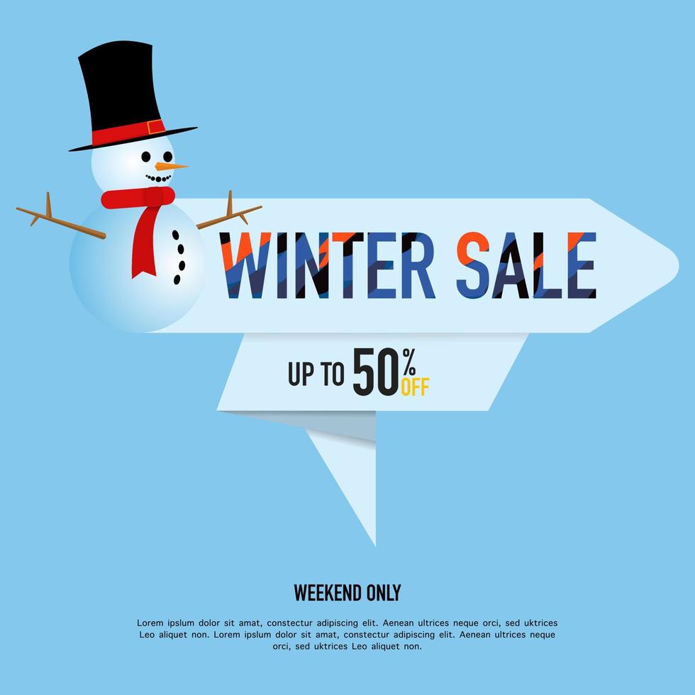 Winter sale banner template design, vector illustration design for advertisements, banners, flyers and flyers