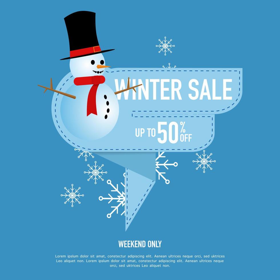 Winter sale banner template design, vector illustration design for advertisements, banners, flyers and flyers