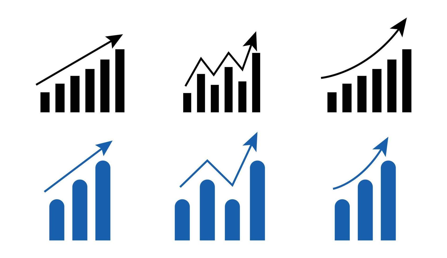 Growths chart collection icons vector