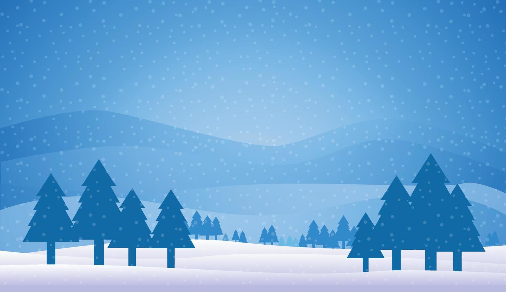 fondo de nieve y paisaje de invierno vector