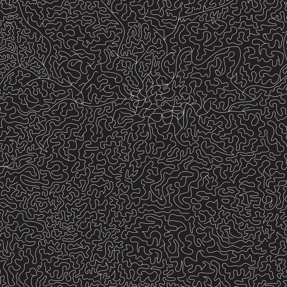Hand drawn organic complex line art with abstract shapes, vector seamless pattern.