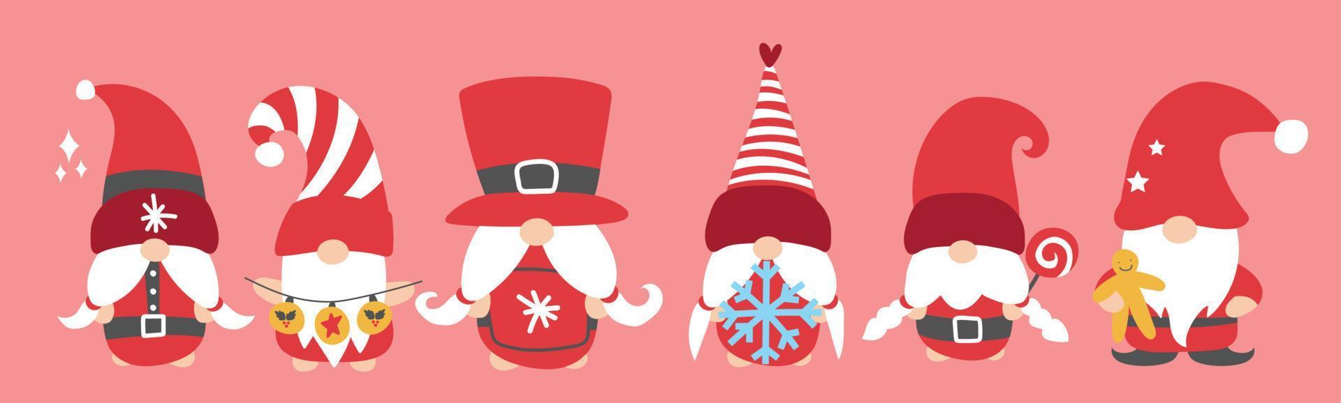 Merry Christmas Gnome Character Illustration vector