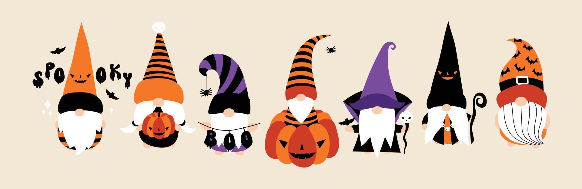 ilustración de personaje de gnomo de halloween vector