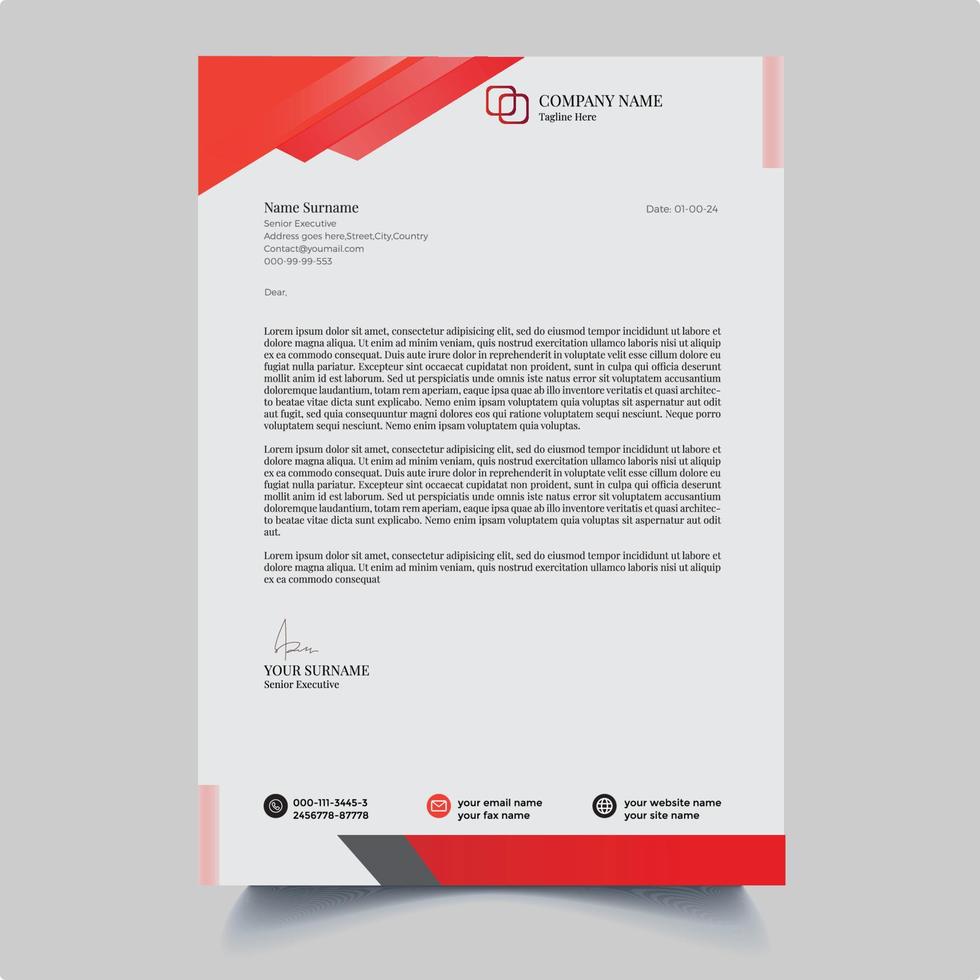Modern letterhead templates design or corporate letterhead vector