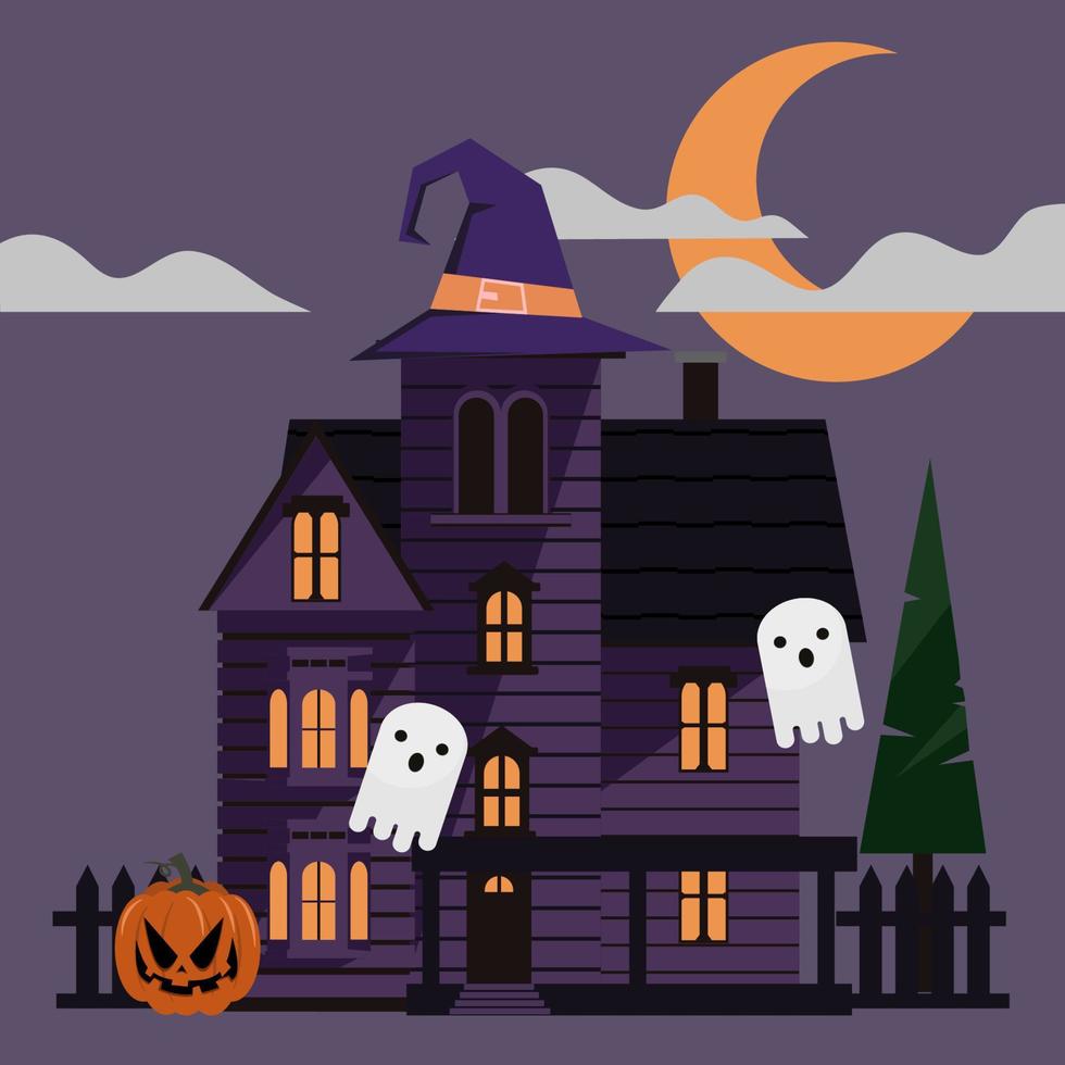 casa de hallowen ornamento y fondo de decoración vector