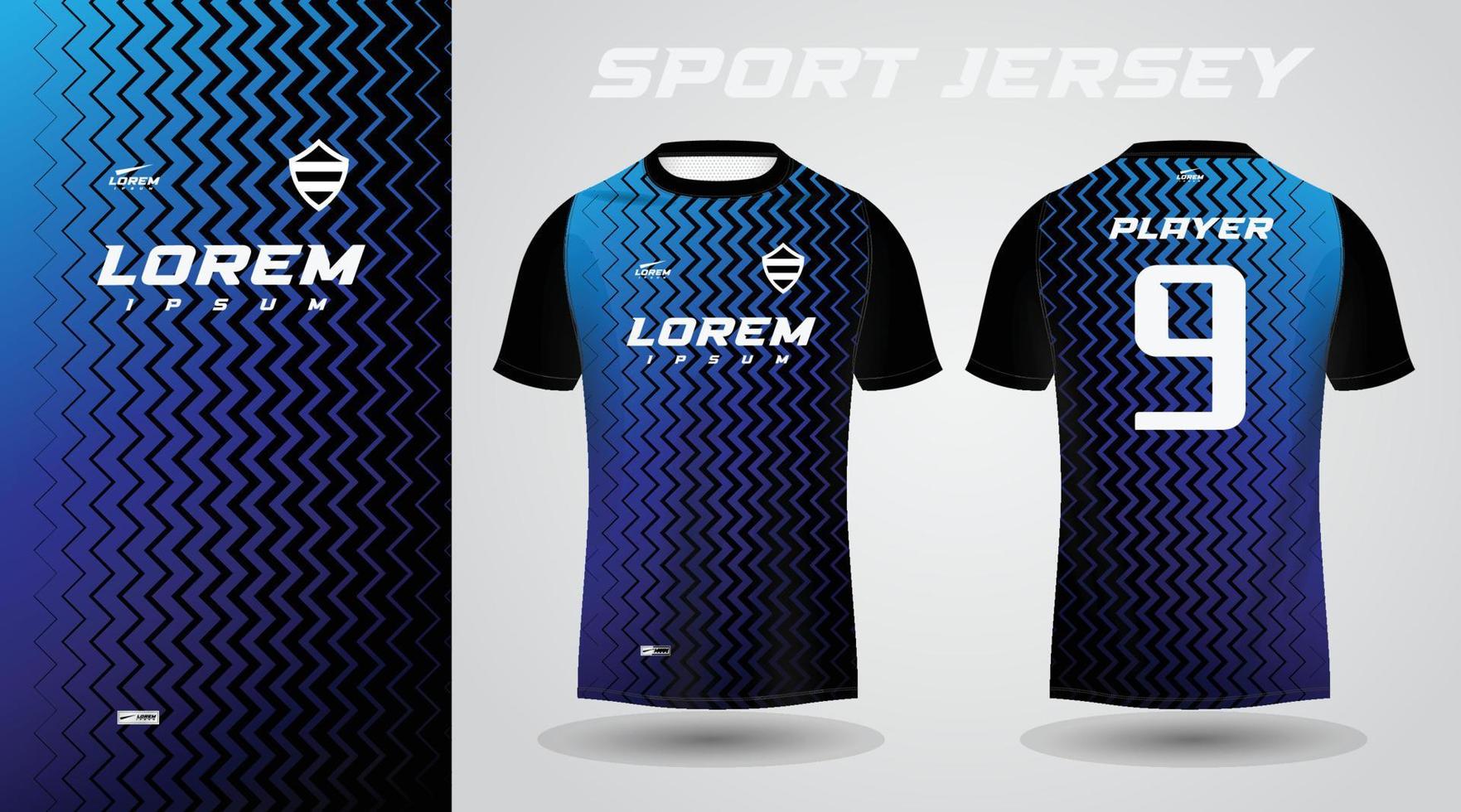 black blue t-shirt sport jersey design vector