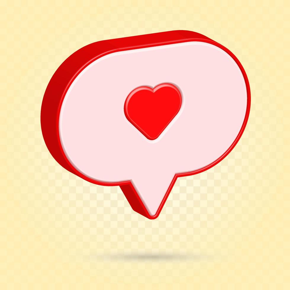 Speech love cute icon, with oval frame, heart love speech. vector
