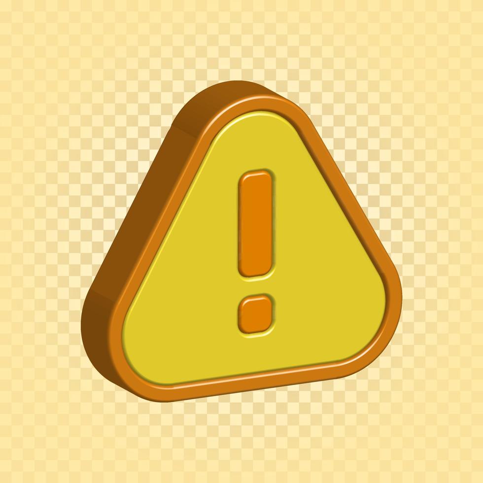 realistic yellow warning sign, triangle sign attention, exclamation mark. vector