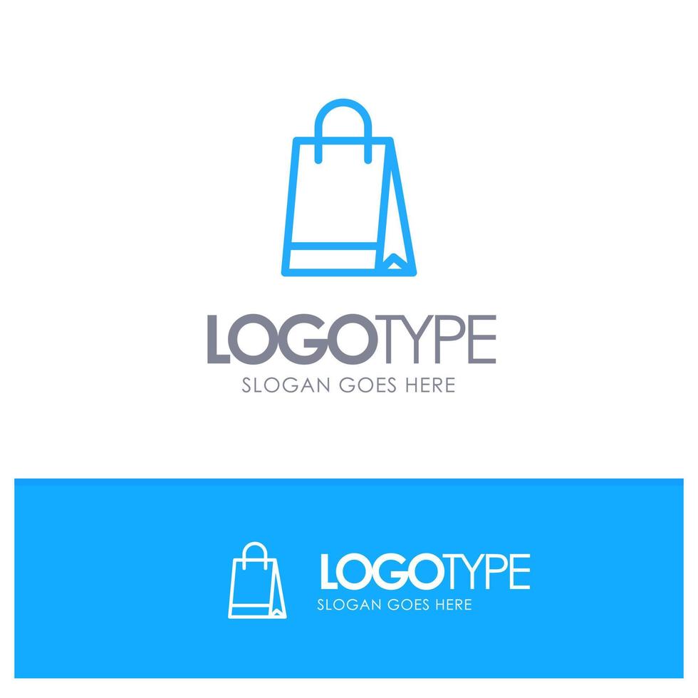 Bag Handbag Shopping Buy Blue Outline Logo Place for Tagline vector