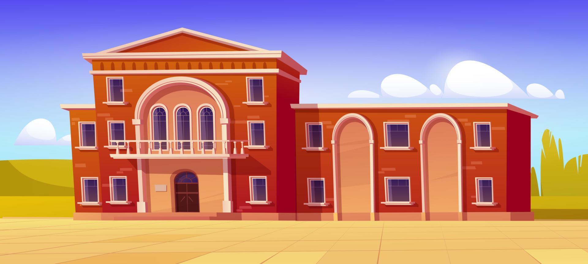 University campus, library or high school building vector