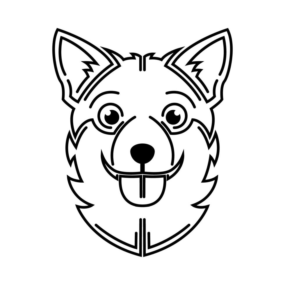 arte de línea en blanco y negro de cabeza de perro. buen uso para símbolo, mascota, icono, avatar, tatuaje, diseño de camisetas, logotipo o cualquier diseño vector