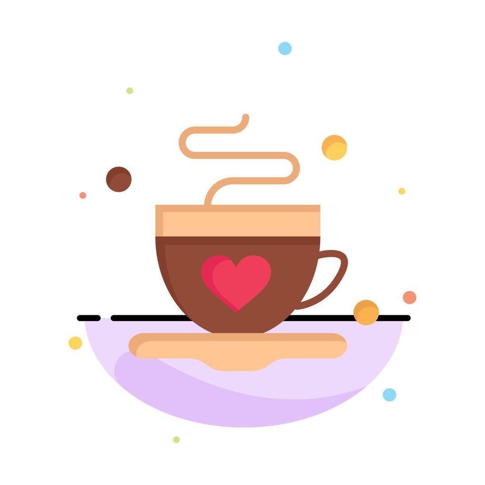 taza café té amor empresa logotipo plantilla color plano vector