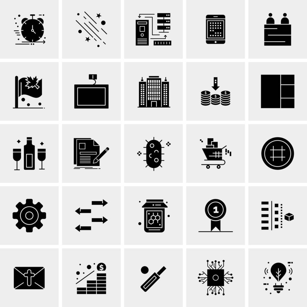 25 iconos de negocios universales vector ilustración de icono creativo para usar en proyectos relacionados con la web y dispositivos móviles