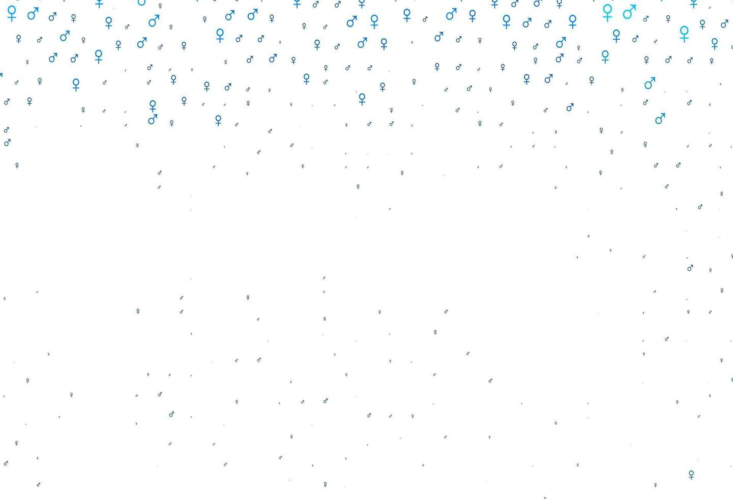 Light blue vector background with gender symbols.