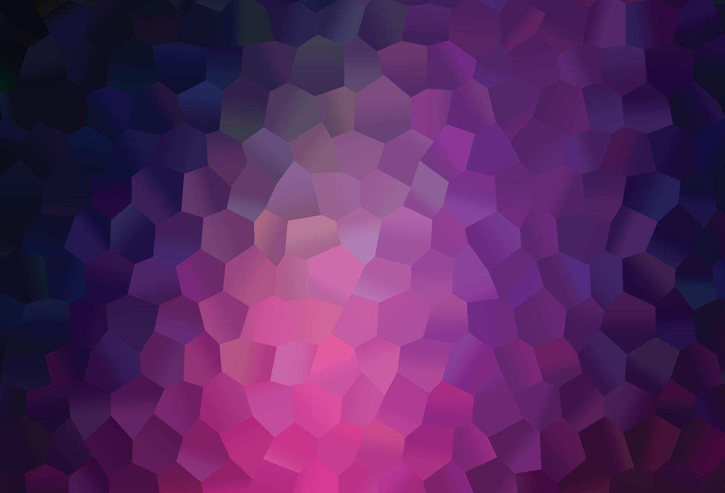 textura vectorial de color púrpura oscuro y rosa con hexágonos coloridos. vector