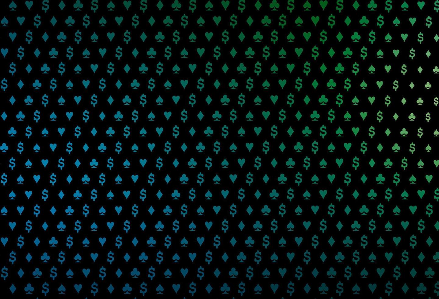 Dark blue, green vector pattern with symbol of cards.