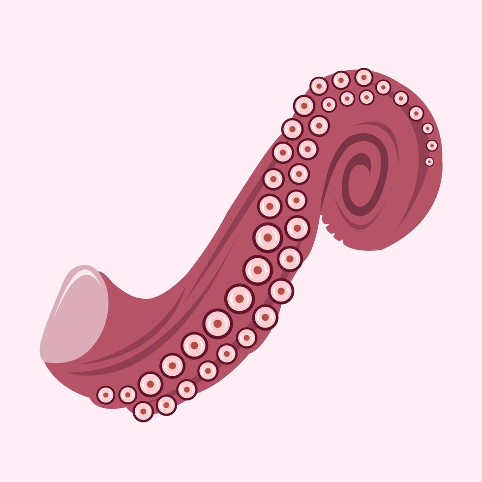 Octopus tentacles meat vector illustration for graphic design and decorative element