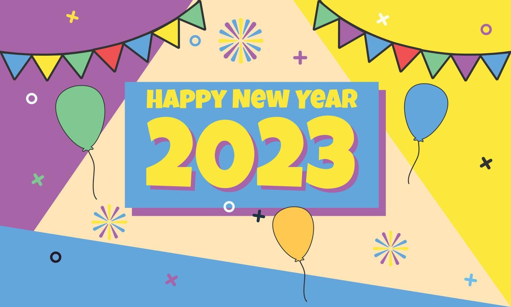 happy new year 2023 poster vector