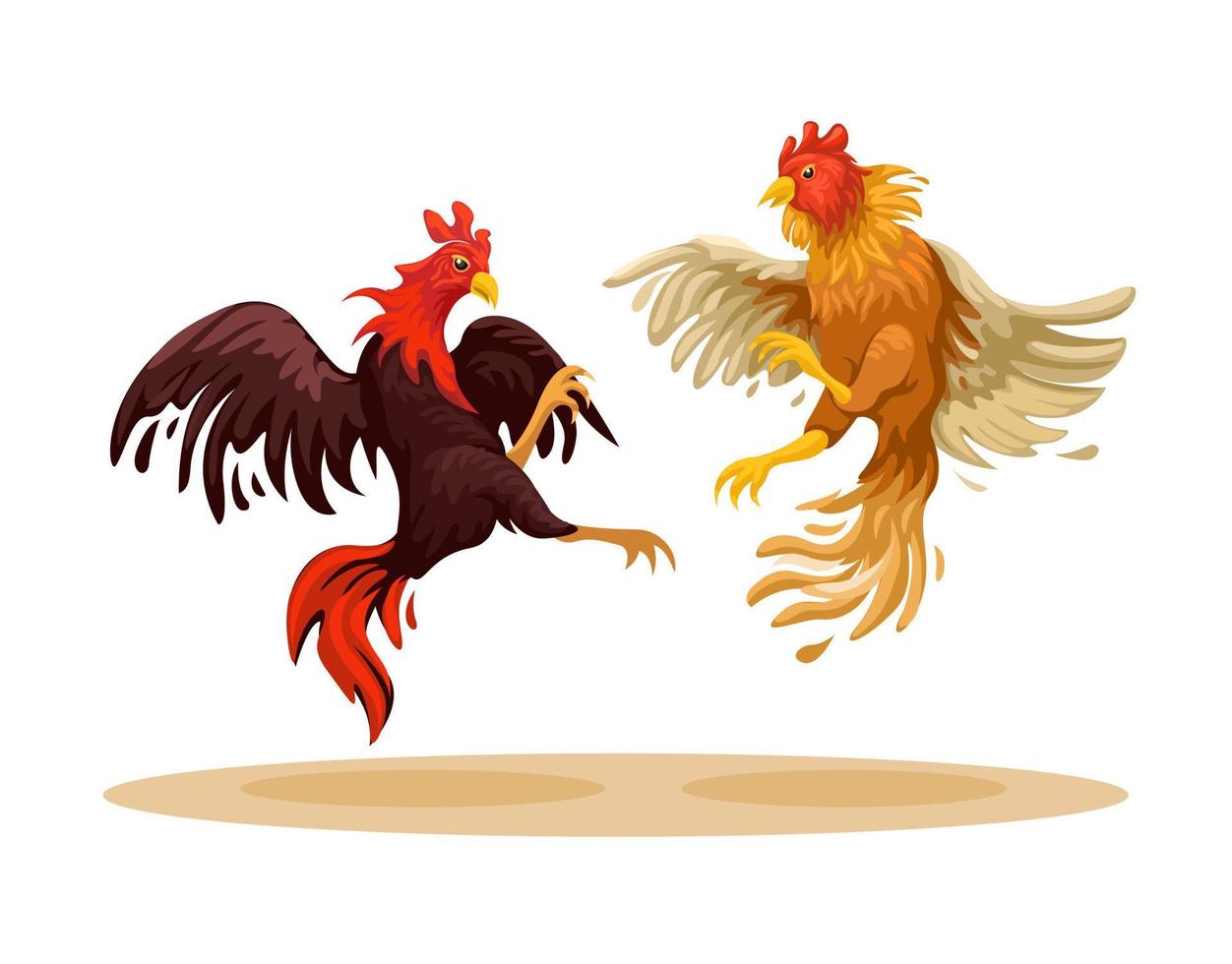 vector de ilustración de juego de pelea de animales tradicional de pelea de gallos