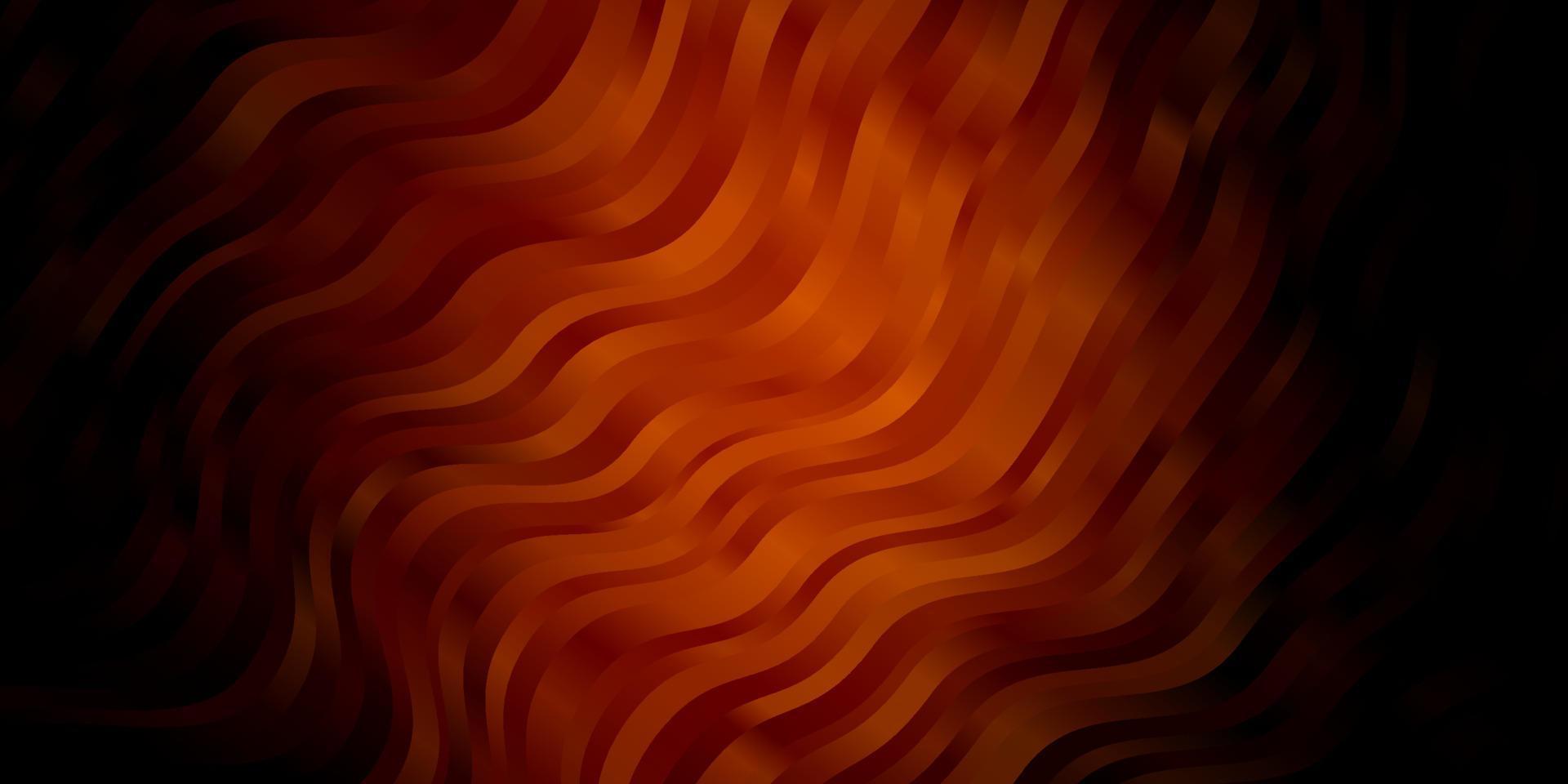 Dark Orange vector background with bent lines.
