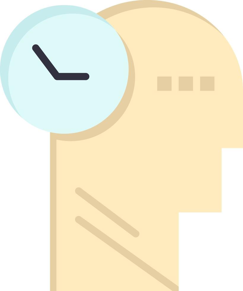 Time Mind Thoughts Head  Flat Color Icon Vector icon banner Template