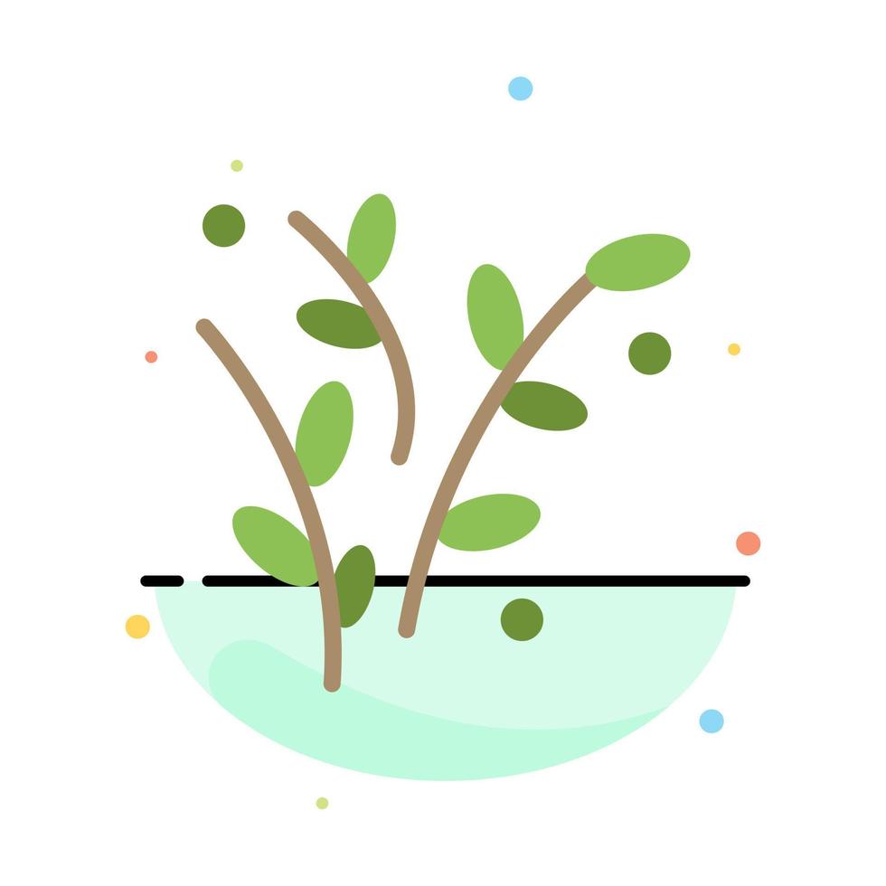 Leaf Nature Plant Spring Abstract Flat Color Icon Template vector